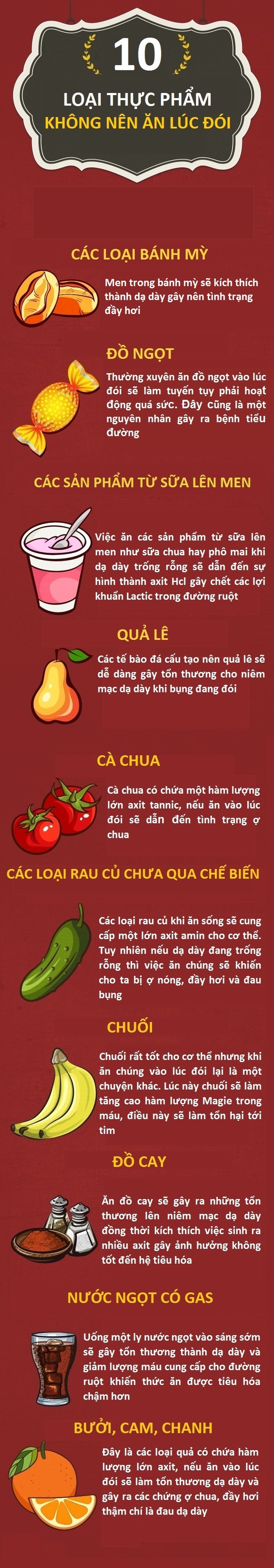 thực phẩm không ăn lúc đói